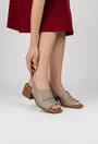 Sandale dama NUR taupe din piele naturala
