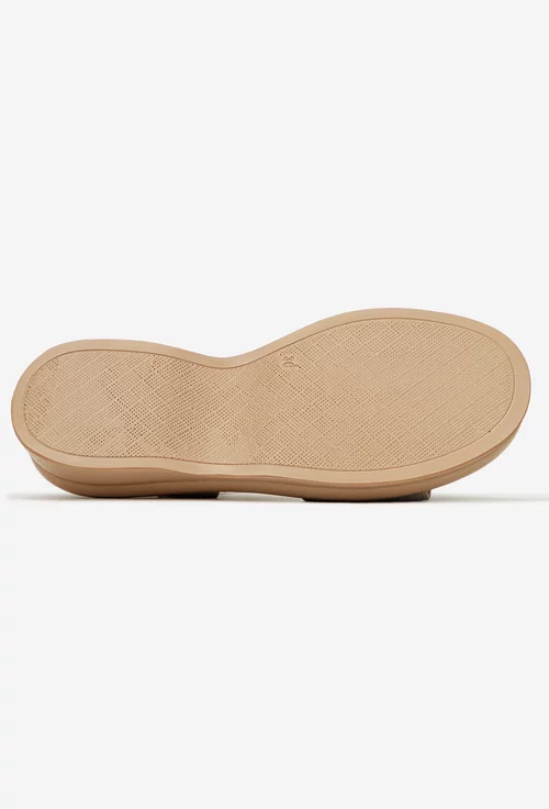 Sandale dama NUR taupe din piele naturala