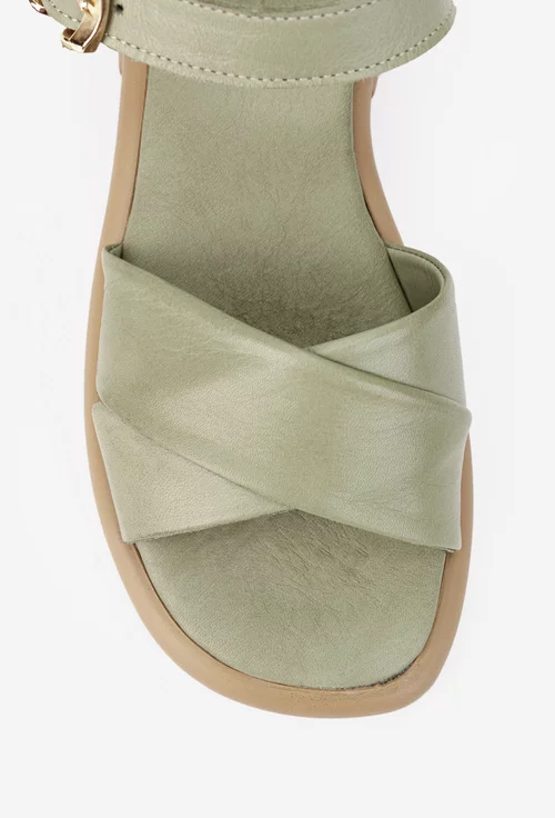 Sandale dama NUR verzi din piele naturala