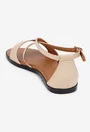 Sandale dama realizate din piele naturala bej