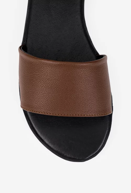 Sandale dama realizate din piele naturala maro