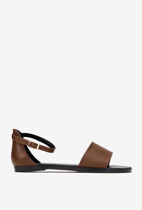 Sandale dama realizate din piele naturala maro