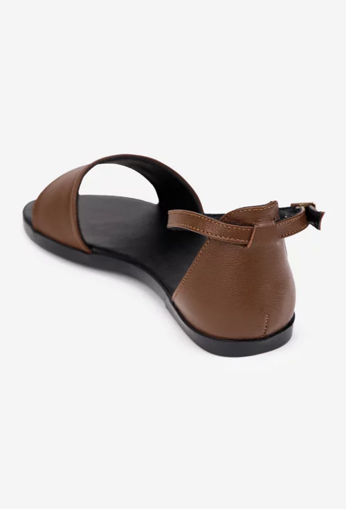 Sandale dama realizate din piele naturala maro