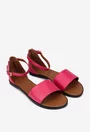 Sandale dama realizate din piele texturata fuchsia