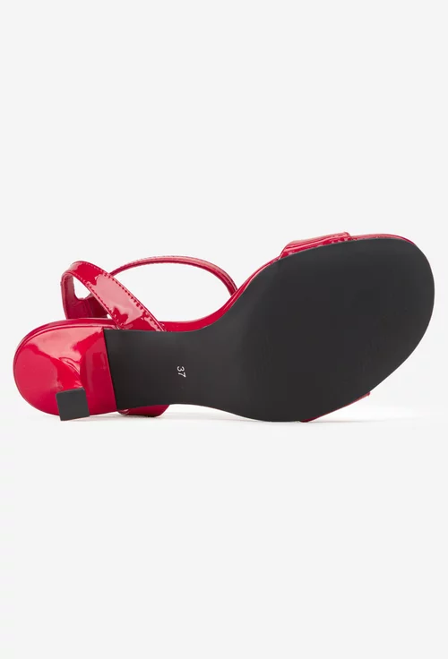 Sandale dama rosii din piele lacuita picture - 4