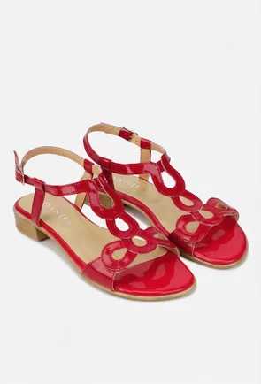 Sandale dama rosii din piele naturala