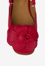 Sandale dama rosii din piele naturala cu ornament