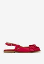 Sandale dama rosii din piele naturala cu ornament