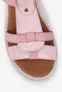 Sandale dama roz deschis din piele cu platforma
