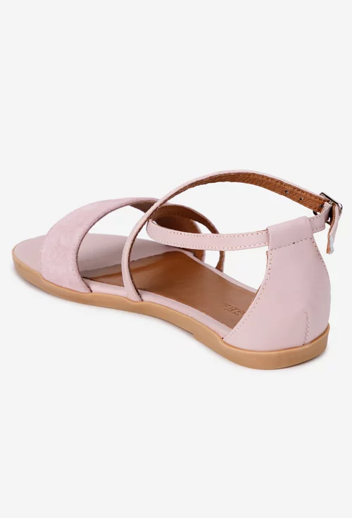 Sandale dama roz din piele