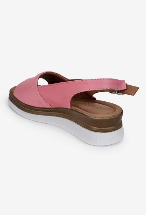Sandale dama roz din piele naturala