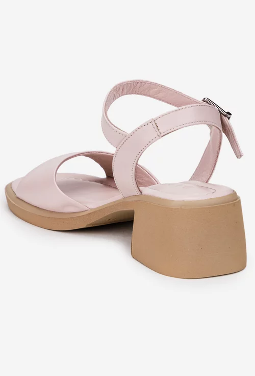 Sandale dama roz din piele naturala
