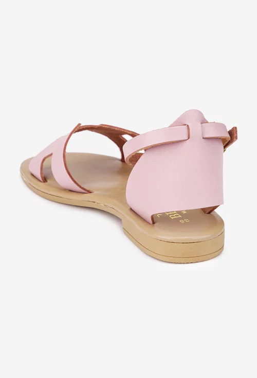 Sandale dama roz din piele naturala