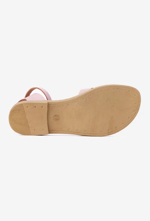 Sandale dama roz din piele naturala