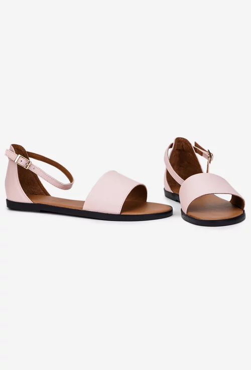 Sandale dama roz din piele naturala