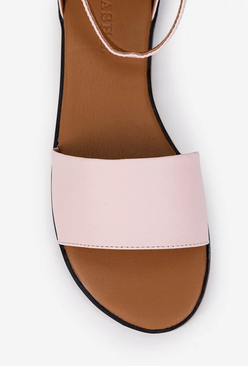 Sandale dama roz din piele naturala