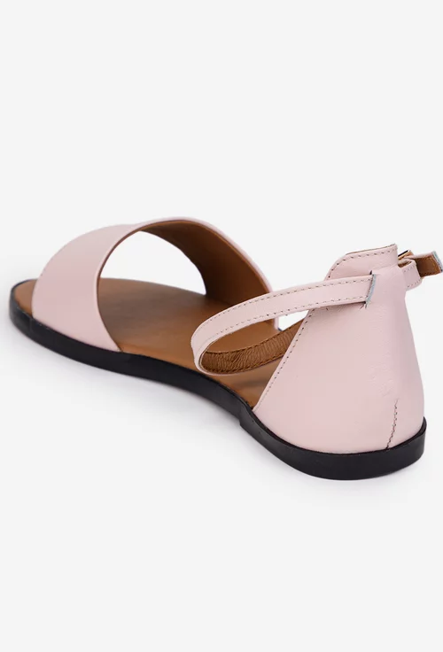 Sandale dama roz din piele naturala