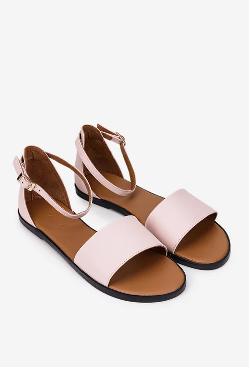 Sandale dama roz din piele naturala