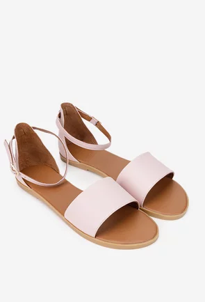 Sandale dama roz din piele naturala