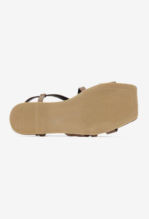 Sandale dama taupe din piele