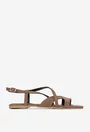Sandale dama taupe din piele