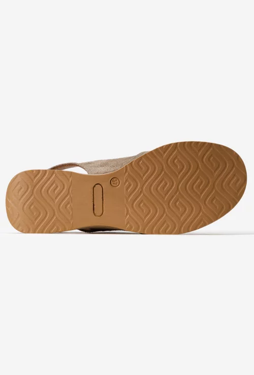 Sandale dama taupe din piele intoarsa