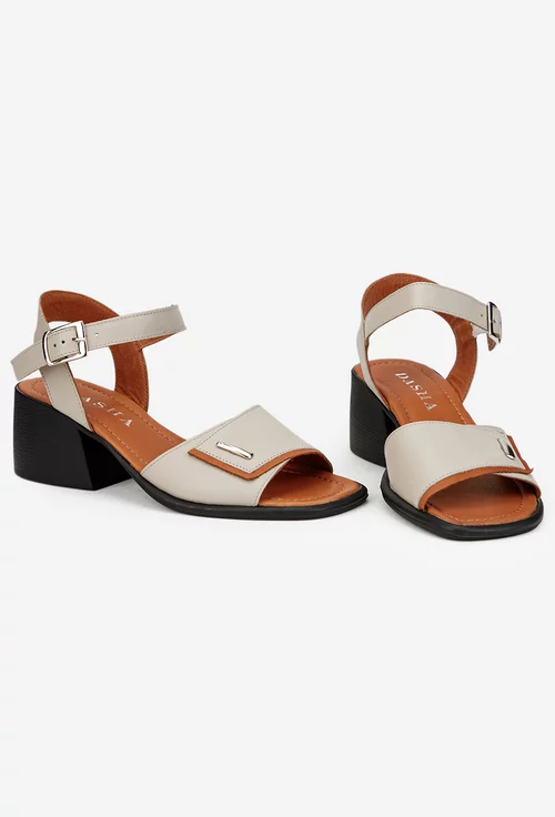 Sandale dama taupe din piele natural