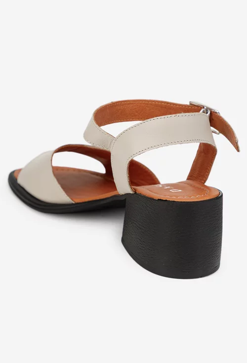 Sandale dama taupe din piele natural
