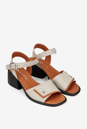 Sandale dama taupe din piele natural