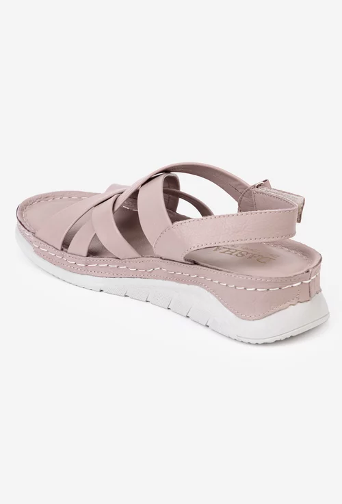 Sandale dama taupe din piele naturala