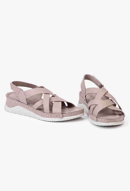 Sandale dama taupe din piele naturala