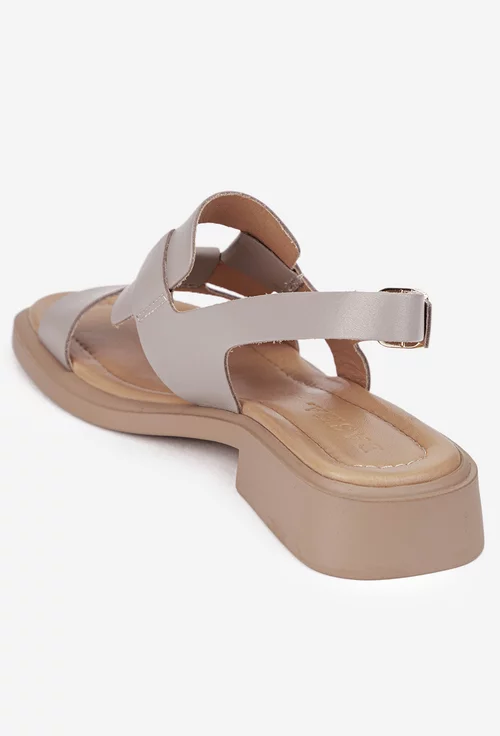 Sandale dama taupe din piele naturala