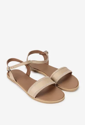 Sandale dama taupe din piele naturala