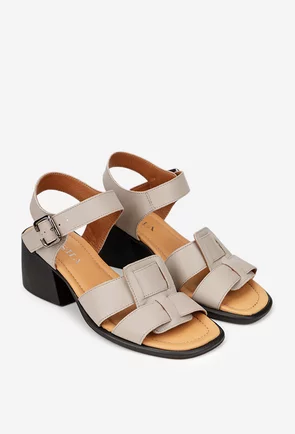 Sandale dama taupe din piele naturala