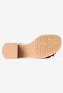 Sandale dama taupe NUR din piele cu ornament floare