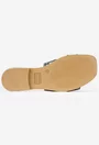 Sandale dama tip papuc din piele cu imprimeu multicolor
