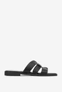Sandale dama tip papuc din piele neagra