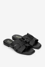 Sandale dama tip papuc din piele neagra