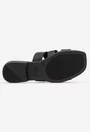 Sandale dama tip papuc din piele neagra