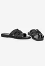 Sandale dama tip papuc din piele neagra