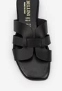 Sandale dama tip papuc din piele neagra