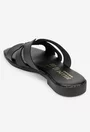 Sandale dama tip papuc din piele neagra