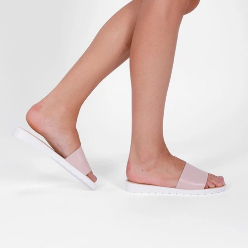 Sandale roz pal din piele naturala Casilda