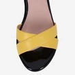 Sandale negru cu galben din piele naturala Dorra