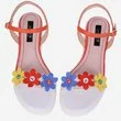 Sandale din piele naturala cu flori multicolore Giulia