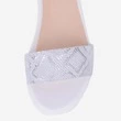 Sandale alb cu argintiu din piele naturala Jocelyn