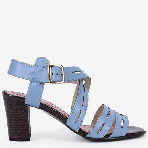 Sandale bleu din piele naturala Milaine