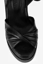 Sandale din piele naturala neagra cu platforma