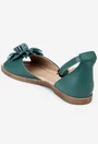 Sandale din piele verde cu detaliu floare