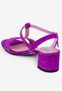 Sandale fuchsia din piele intoarsa cu bareta in T
